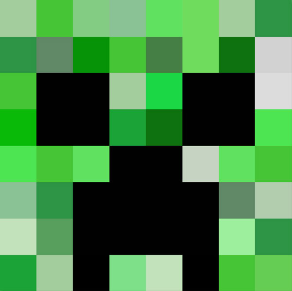 Creeper block with iconic face